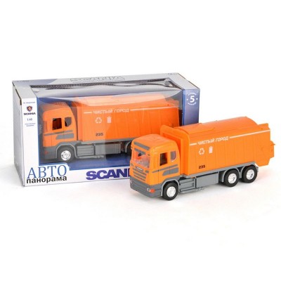 Машина "АВТОПАНОРАМА" SCANIA (мусоровоз) 1/40 инерц., в/к 28*14*12 Машина "АВТОПАНОРАМА" SCANIA (мусоровоз) 1/40 инерц., в/к 28*14*12