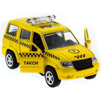 Машина "АВТОПАНОРАМА" инерц. УАЗ Патриот (такси) 1/50, в/к 12*7*5,5 см