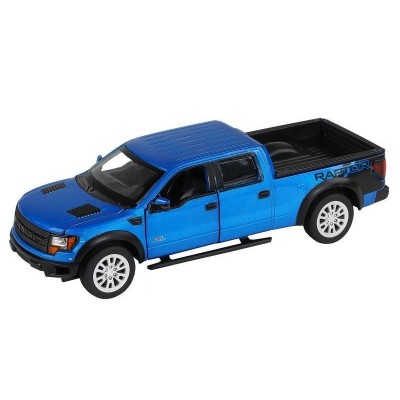 Машина "АВТОПАНОРАМА" Ford F-150 SVT Raptor, синий, 1/34, свет, звук, инерция, в/к 20*10*11 см