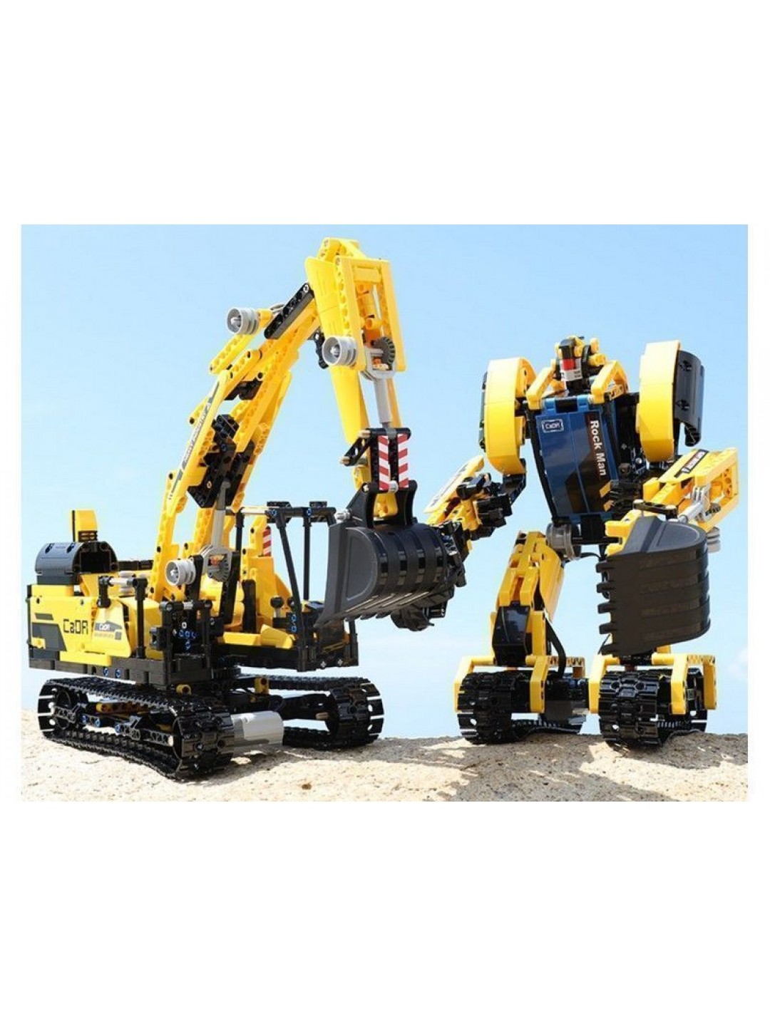 Радиоуправляемый конструктор CADA 2 в 1 экскаватор ROCK MAN (930 деталей)