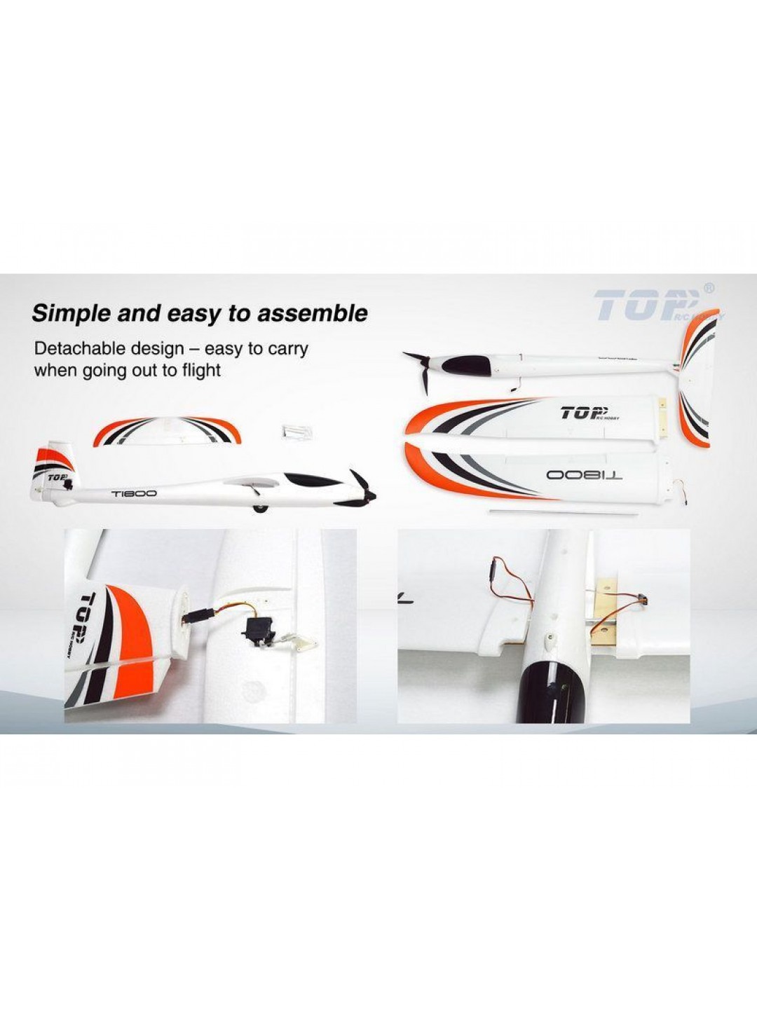 Радиоуправляемый планер Top RC T1800 (Propeller Power System) 1800мм 2.4G 4-ch LiPo RTF
