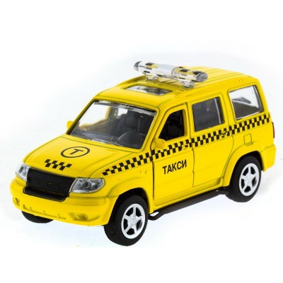 Машина "АВТОПАНОРАМА" инерц. УАЗ Патриот (такси) 1/50, в/к 12*7*5,5 см