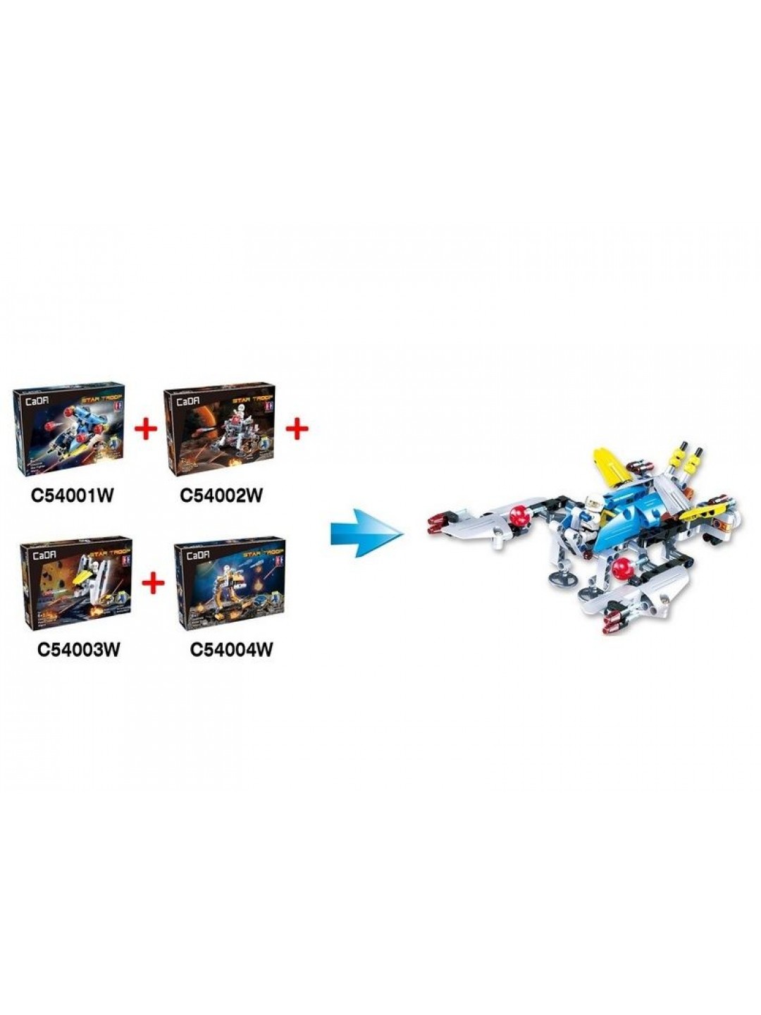 Конструктор CaDA Technic звездный отряд, соберите звездный корабль с C54001W+02W+04W (83 детали)