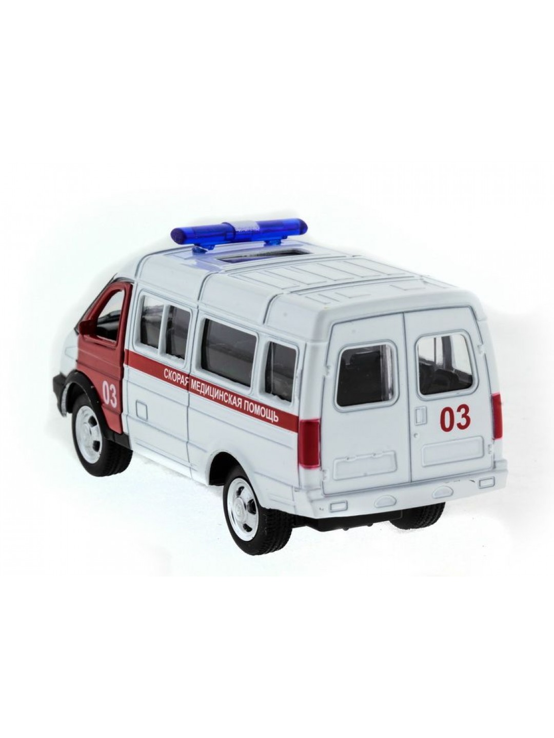 Машина "АВТОПАНОРАМА" инерц. "ГАЗель" (скорая) 1/50, в/к 14,5*8*5,5 см