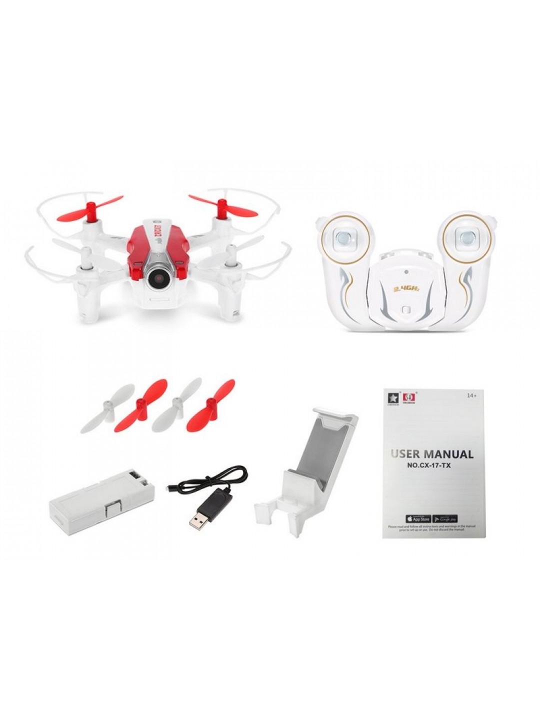 Р/У квадрокоптер Cheerson CX-17 WiFi RTF 2.4G (красный)