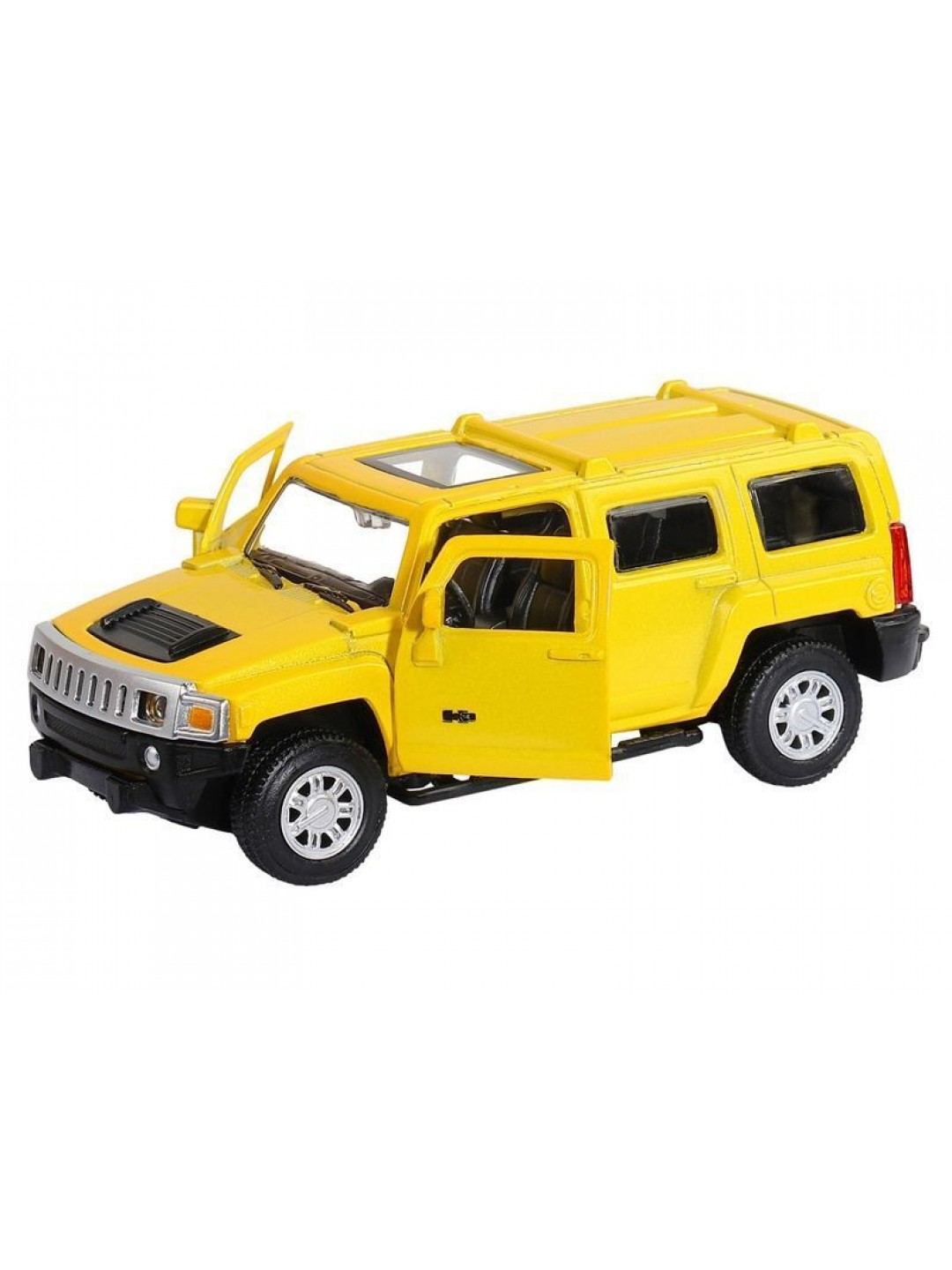Машина "АВТОПАНОРАМА" Hummer H3, желтый, 1/43, инерция, в/к 17,5*12,5*6,5 см