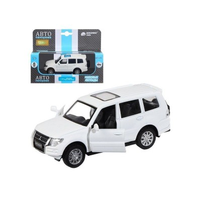 Машина "АВТОПАНОРАМА" Mitsubishi Pajero 4WD Tubro, белый, 1/43, инерция, в/к 17,5*12,5*6,5 см
