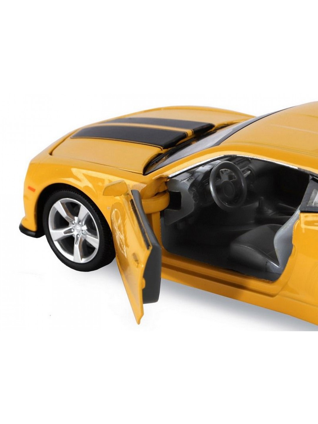 Машина "АВТОПАНОРАМА" Chevrolet Camaro SS, желтый, 1/32, свет, звук, инерция, в/к 17,5*13,5*9 см