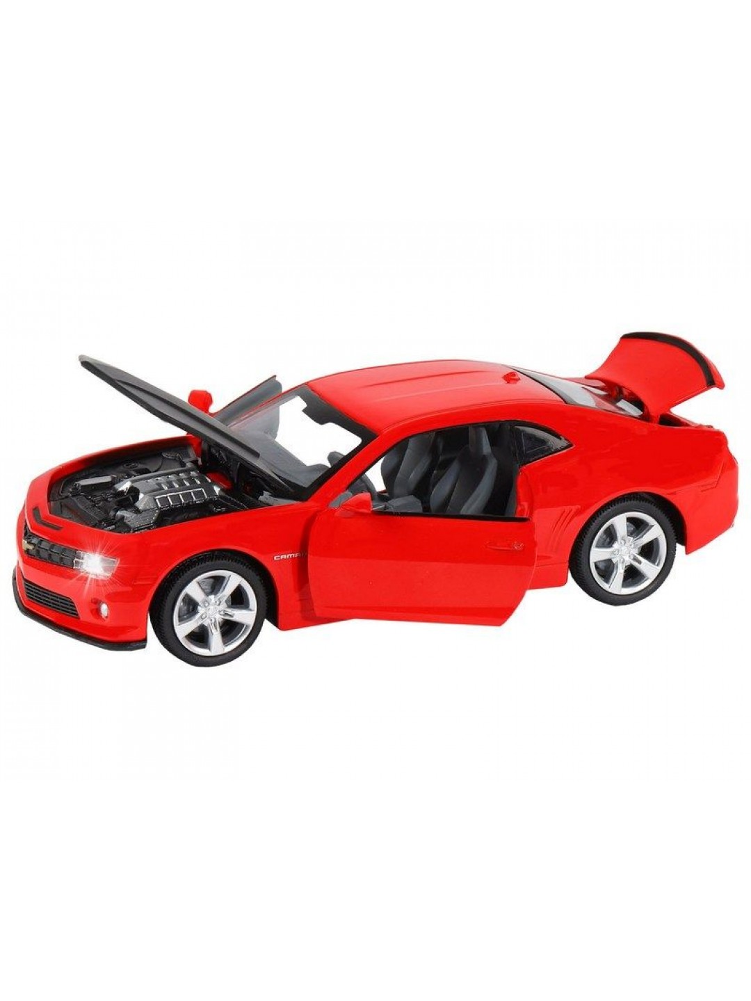 Машина "АВТОПАНОРАМА" Chevrolet Camaro SS, красный, 1/32, свет, звук, инерция, в/к 17,5*13,5*9 см