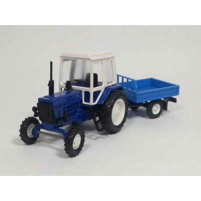 Трактор МТЗ-82 (пластмасса) с бортовым прицепом(МаркАвто) 1:43 Трактор МТЗ-82 (пластмасса) с бортовым прицепом(МаркАвто) 1:43