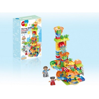 Конструктор Pilage Быстрый спуск (183 детали), лабиринт с шариками и воронками