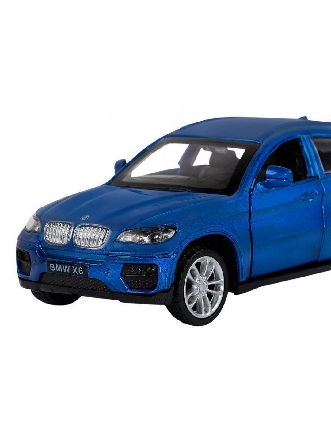 Машина "АВТОПАНОРАМА" BMW X6, 1/43, синий, инерция, откр. двери, в/к 17,5*12,5*6,5 см