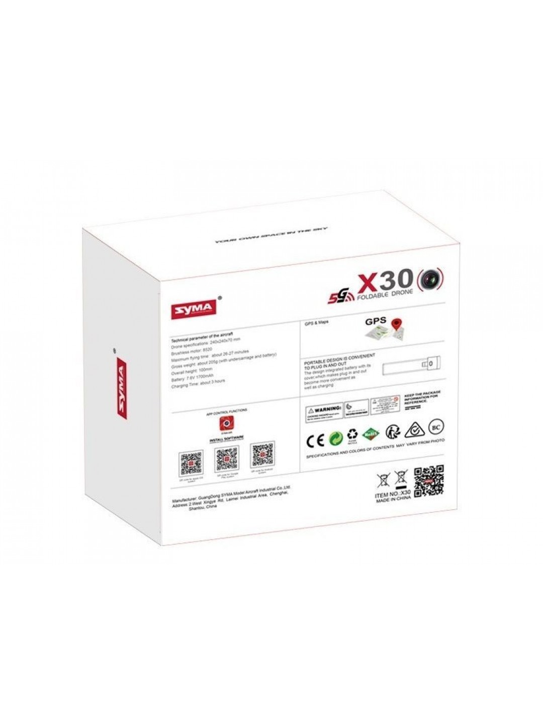 Р/У квадрокоптер Syma X30 с FPV трансляцией WiFi, GPS, 2.4G RTF