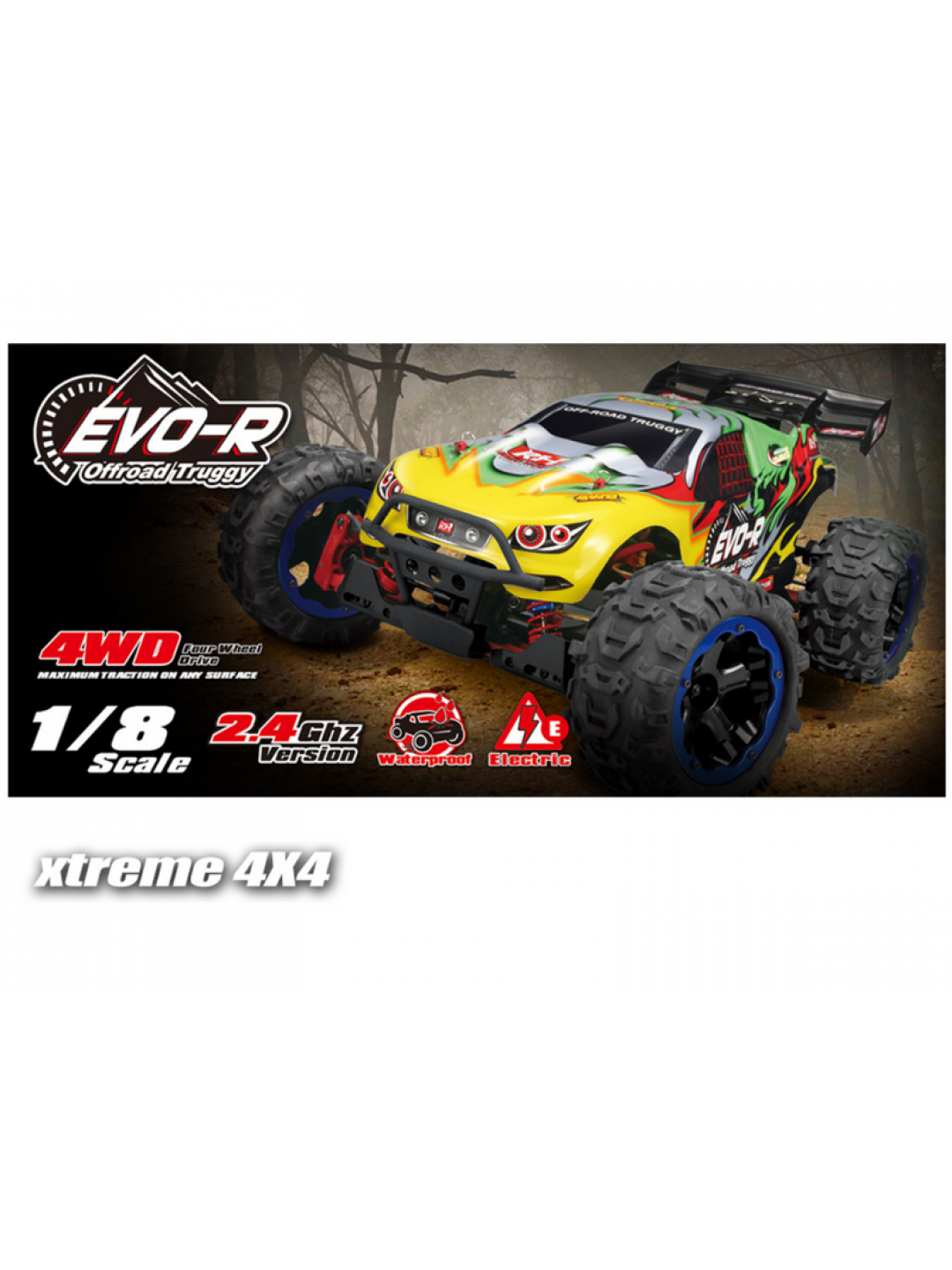 Радиоуправляемая трагги Remo Hobby EVO-R TWINS MOTOR (зеленая) 4WD 2.4G 1/8 RTR