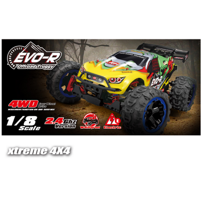 Радиоуправляемая трагги Remo Hobby EVO-R TWINS MOTOR (зеленая) 4WD 2.4G 1/8 RTR