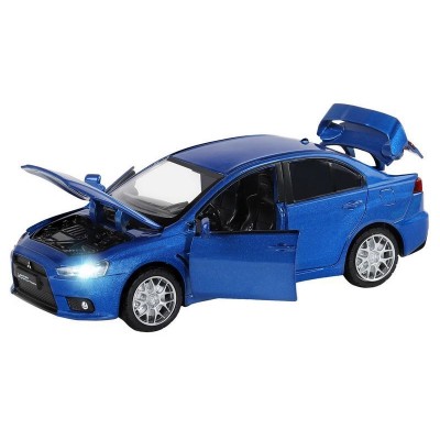 Машина "АВТОПАНОРАМА" Mitsubishi Lancer Evolution, синий, 1/32, свет, звук, в/к 17,5*12,5*6,5 см