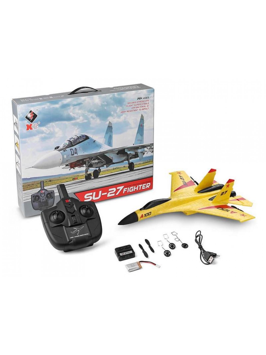 Р/У самолет XK Innovation SU27 340мм EPP 2.4G 3-ch LiPo RTF (белый)