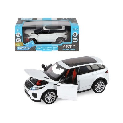 Машина "АВТОПАНОРАМА" Land Rover Range Rover Evoque HSE 2017, белый, 1/24, в/к 24,5*12,5*10,5 см