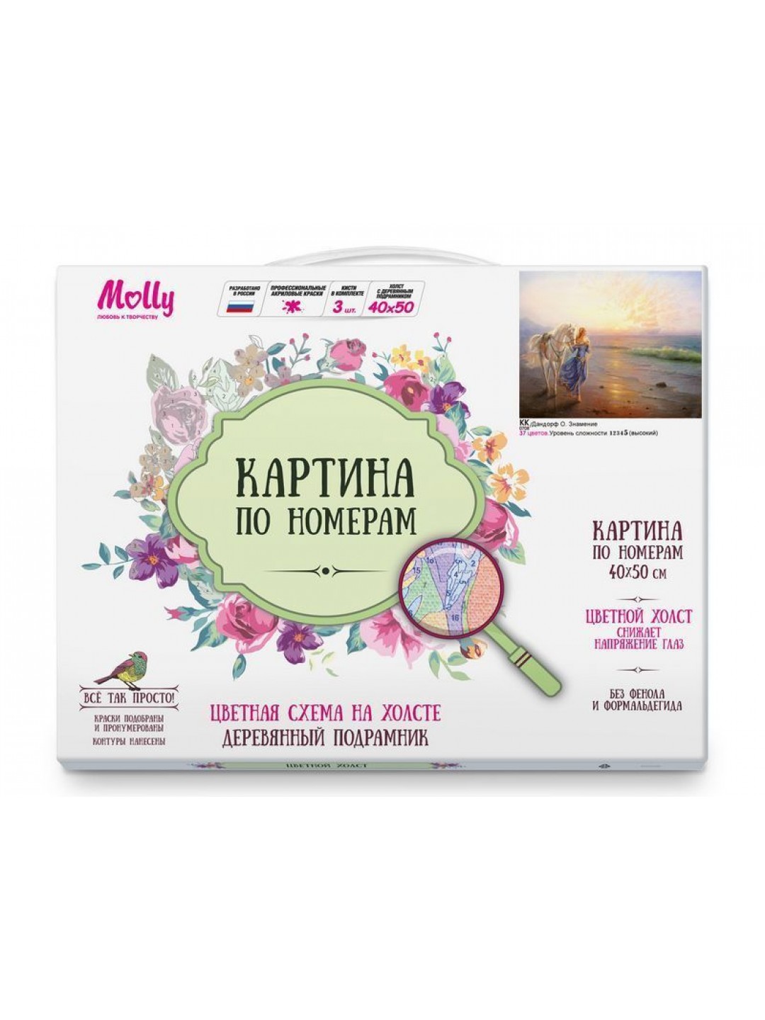 Картина по номерам с цветной схемой 40х50 ДАНДОРФ О. ЗНАМЕНИЕ (37 цветов)