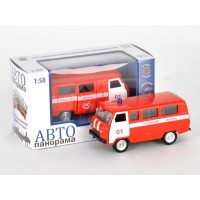 Машина "АВТОПАНОРАМА" инерц. УАЗ-452 (пожарная) 1/50, в/к 12*7*5,5 см Машина "АВТОПАНОРАМА" инерц. УАЗ-452 (пожарная) 1/50, в/к 12*7*5,5 см