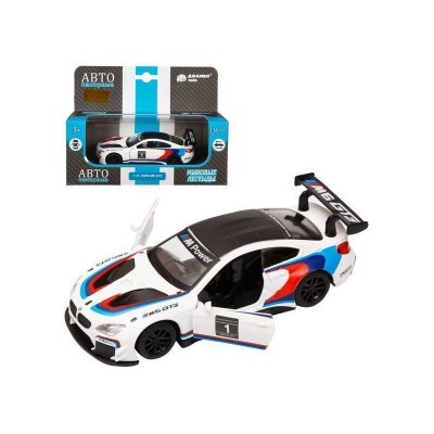 Машина "АВТОПАНОРАМА" BMW M6, 1/44, белый, инерция, откр. двери, в/к 17,5*12,5*6,5 см