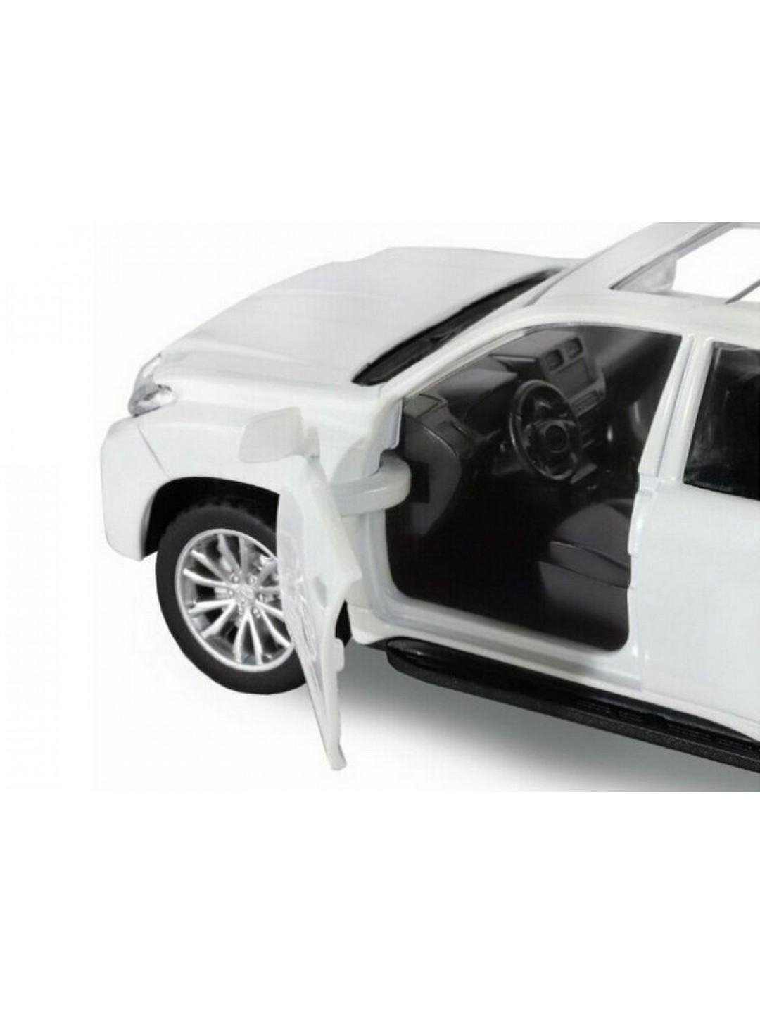 Машина "АВТОПАНОРАМА" Land Cruiser Prado, белый, 1/42, инерция, откр. двери, в/к 17,5*12,5*6,5 см