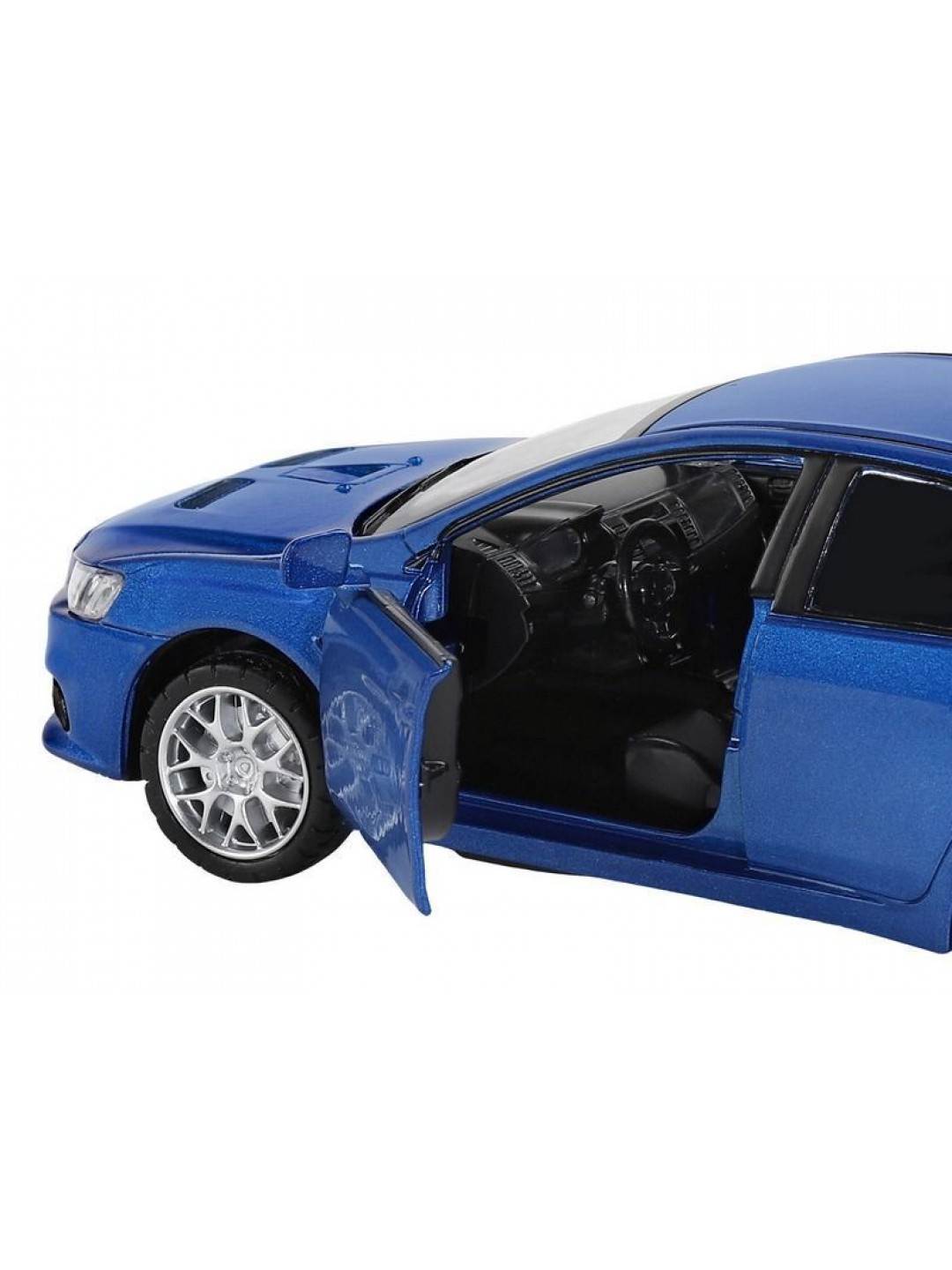 Машина "АВТОПАНОРАМА" Mitsubishi Lancer Evolution, синий, 1/32, свет, звук, в/к 17,5*12,5*6,5 см