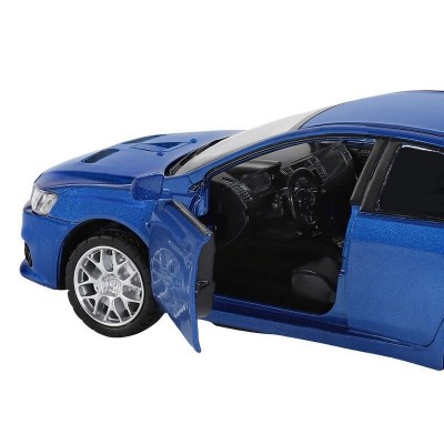 Машина "АВТОПАНОРАМА" Mitsubishi Lancer Evolution, синий, 1/32, свет, звук, в/к 17,5*12,5*6,5 см