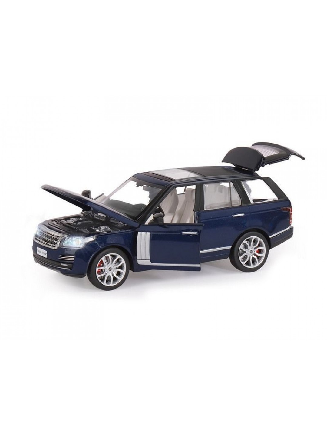 Машина "АВТОПАНОРАМА" Range Rover, синий металлик, 1/26, свет, звук, в/к 24,5*12,5*10,5 см