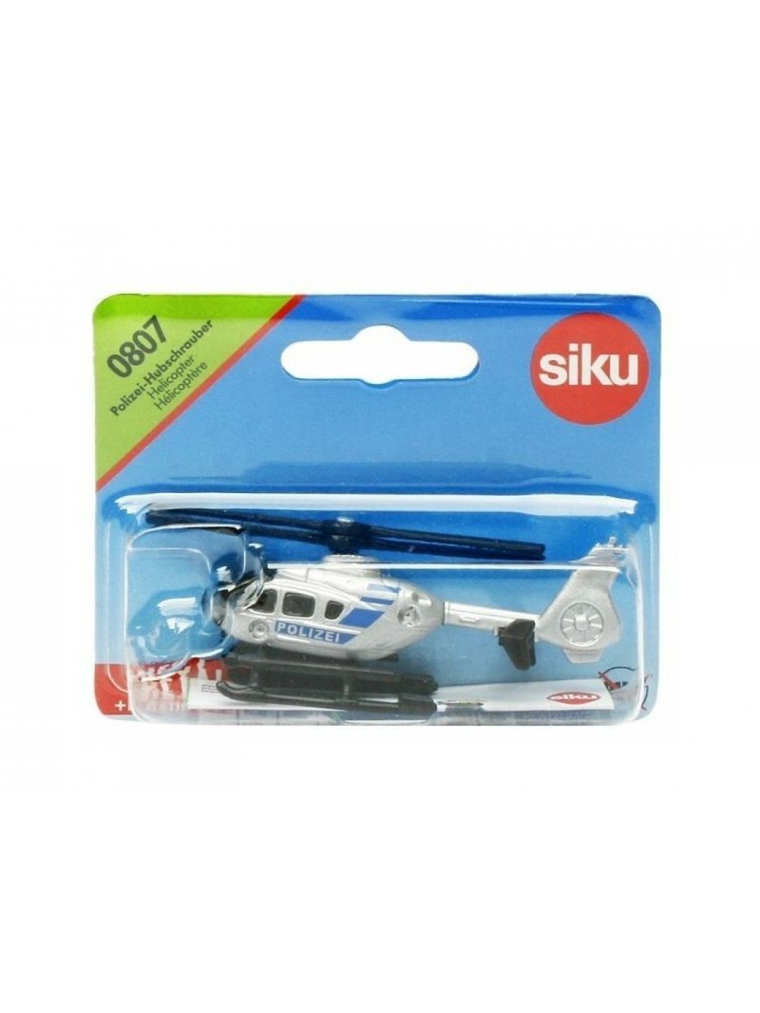 Вертолет Siku 0807 Полиция 1/55, 7.5 см, серебристый