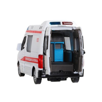 Машина "АВТОПАНОРАМА" Mercedes Sprinter "Скорая помощь", белый, 1/32, в/к 18*9*13,5 см