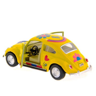 Машина Kinsmart 1967 Volkswagen Classical Beetle with printing инерция (1/12шт.) 1:32 б/к