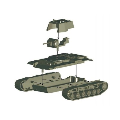 Сборная модель ZVEZDA Советский танк КВ-1 с пушкой Ф32, 1/100