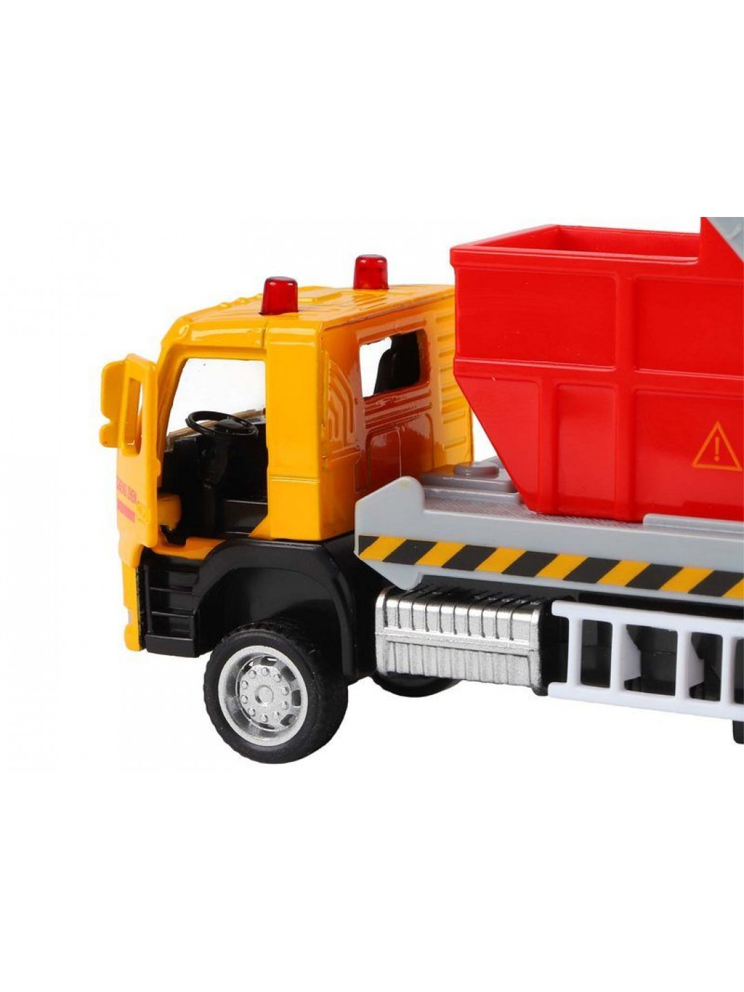Машина "АВТОПАНОРАМА" VOLVO FM "Мусоровоз", желтый-красный, 1/72, инерция, в/к 17,5*13*6,5 см