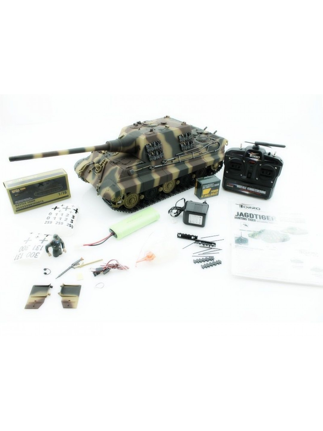 Р/У танк Torro Jagdtiger (Metal Edition) 1/16 2.4G, ИК-пушка, деревянная коробка
