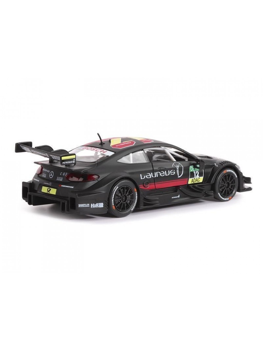 Машина "АВТОПАНОРАМА" Mercedes-AMG C 63 DTM, черный матовый, 1/32, в/к 17,5*12,5*6,5 см