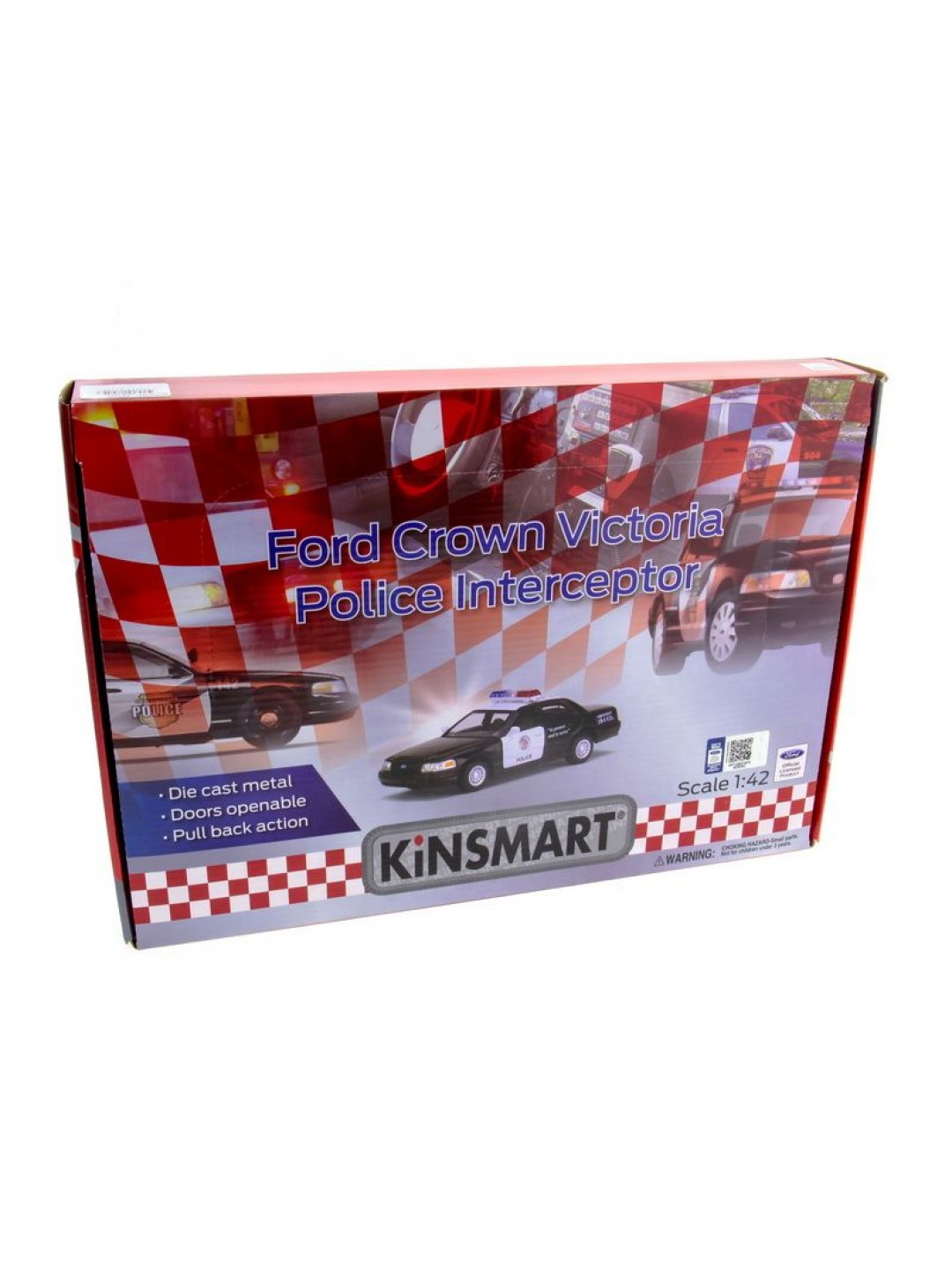Машина Kinsmart "Ford Crown Victoria" (police) инерция (1/12шт) 1:42 б/к