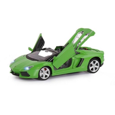 Машина "АВТОПАНОРАМА" Lamborghini Aventador Roadster-OPEN, зеленый, 1/24, в/к 24,5*12,5*10,5 см