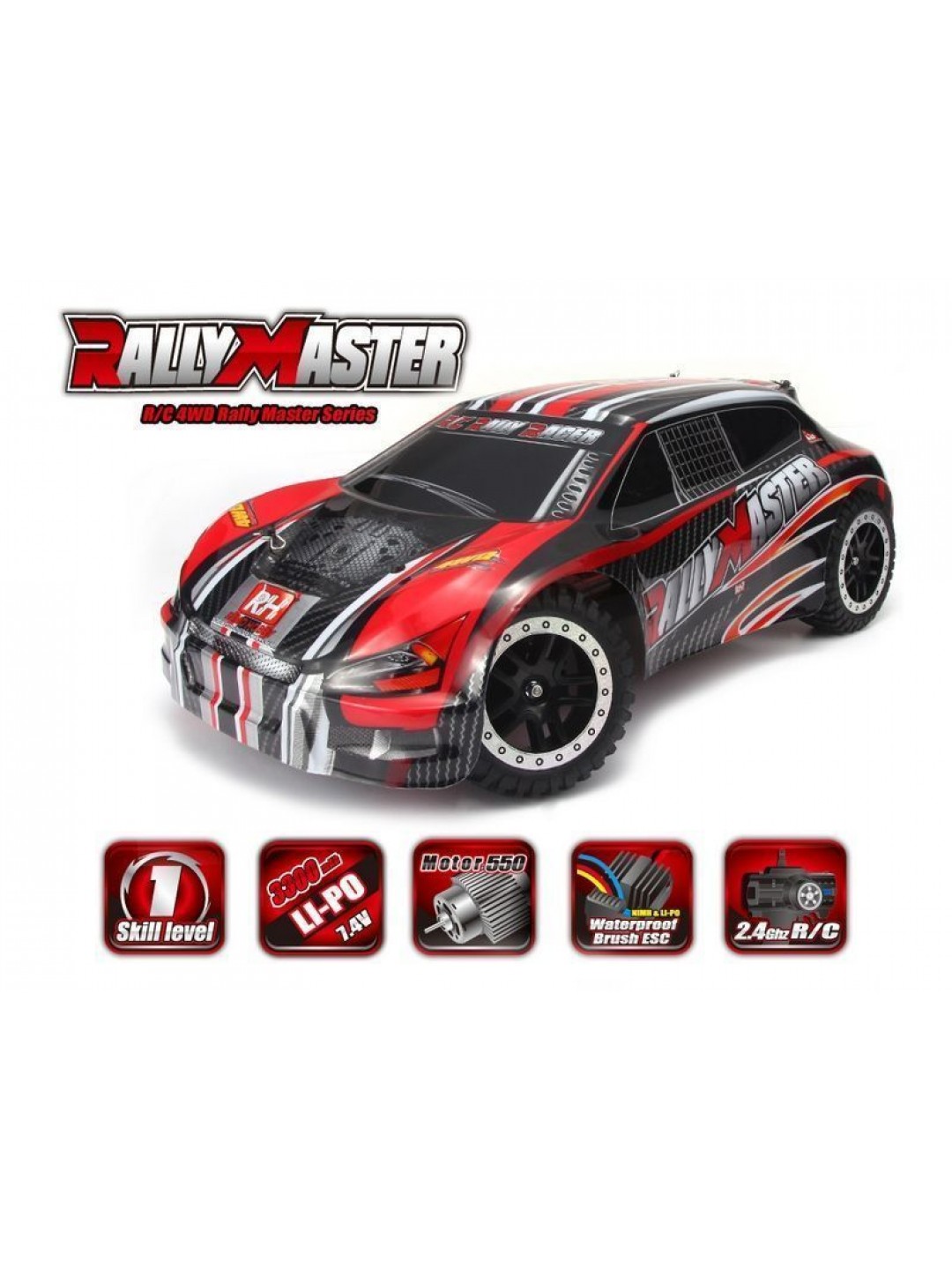 Радиоуправляемая шоссейка Remo Hobby Rally Master (красная) 4WD 2.4G 1/8 RTR