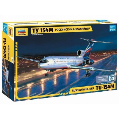 Сборная модель ZVEZDA Российский авиалайнер ТУ-154М, 1/144