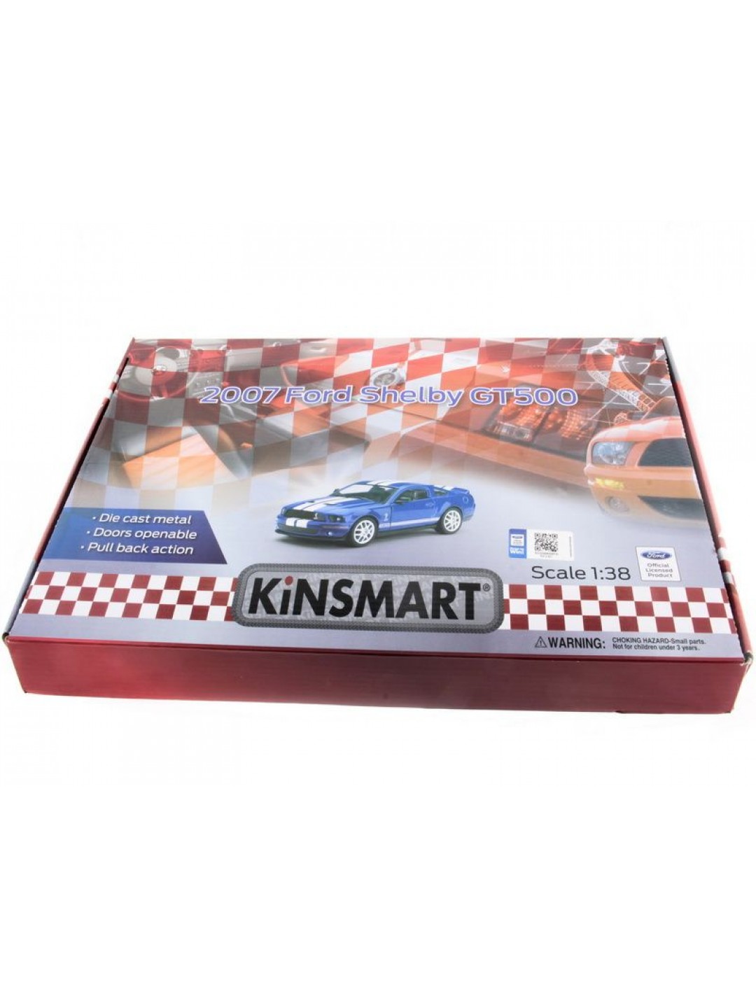 Машина Kinsmart 1:38 Shelby GT500 2007 иннерция (1/12шт.) б/к