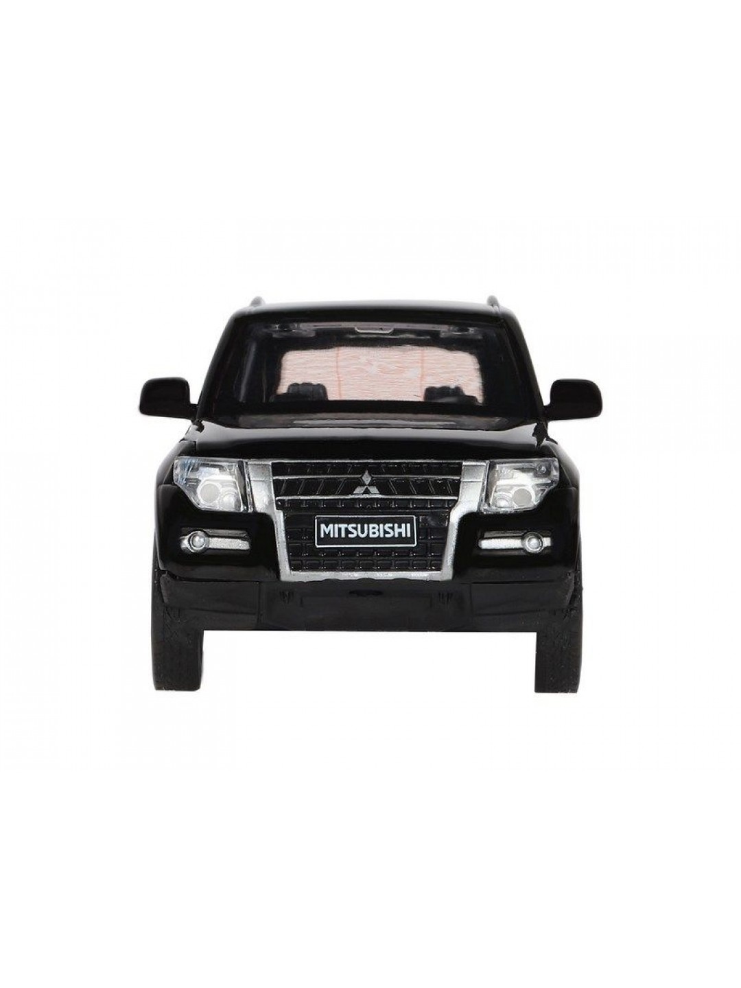 Машина "АВТОПАНОРАМА" Mitsubishi Pajero 4WD Tubro, черный, 1/33, свет, звук, в/к 17,5*13,5*9 см