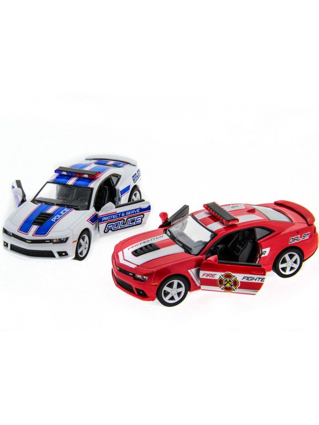 Машина Kinsmart 1:38 Chevrolet Camaro 2014 (Police/Fire) инерция (1/12шт.) б/к