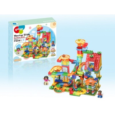 Конструктор Pilage Веселые тарелки (246 деталей), лабиринт с шариками и воронками Конструктор Pilage Веселые тарелки (246 деталей), лабиринт с шариками и воронками