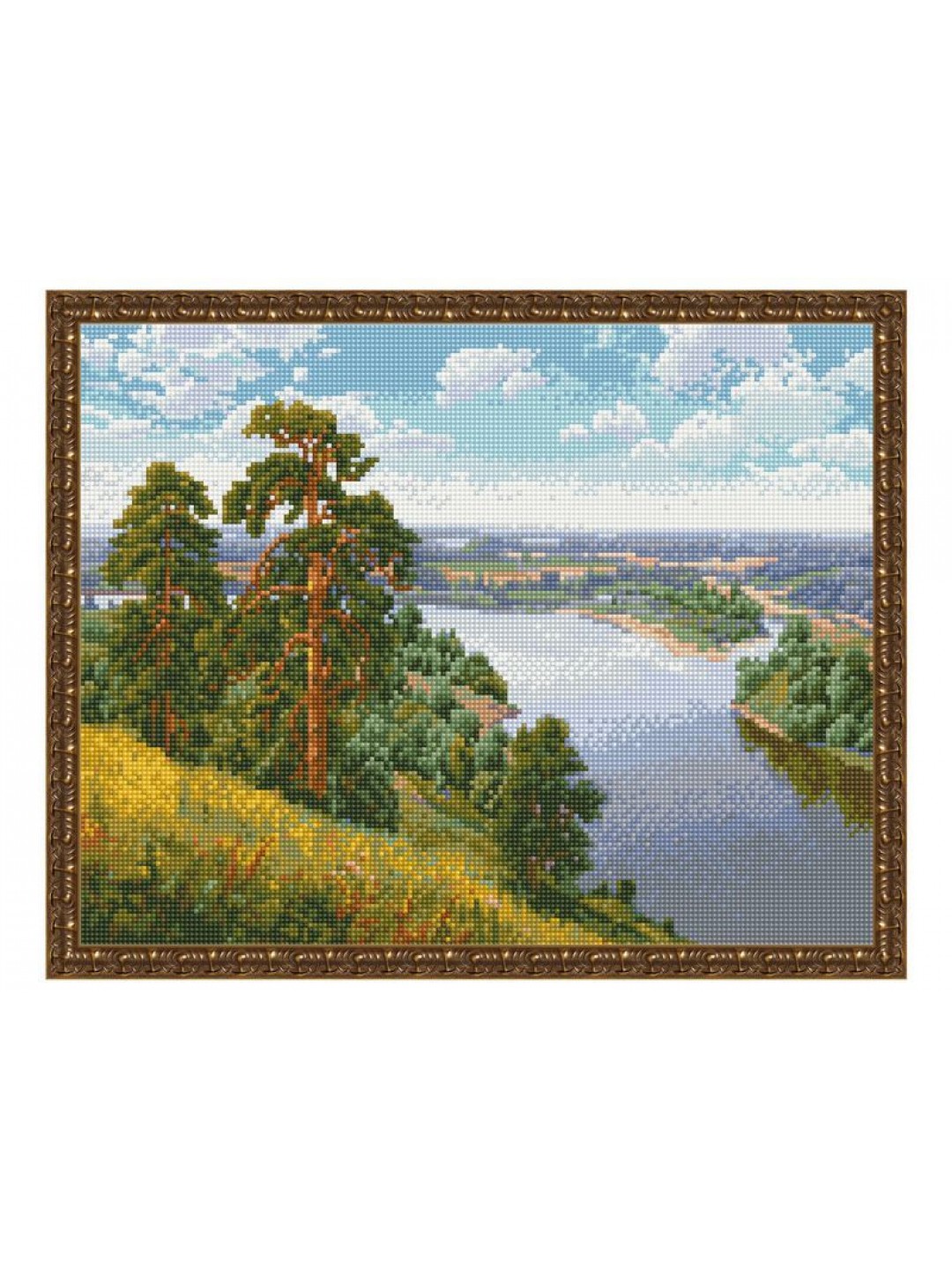 Картина мозаикой с нанесенной рамкой 40х50 И.ПРИЩЕПА. ОБРЫВ (31 цвет)