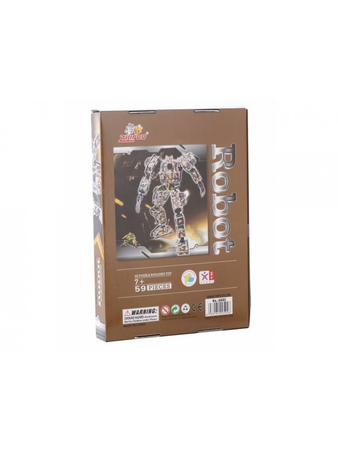 3D пазлы из пенокартона РОБОТ ЗЕВС  (59 деталей)