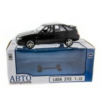 Машина "АВТОПАНОРАМА" ВАЗ 2112 черная,1/22, инерция, Pull Bаck механизм, в/к 10*12*22 cм Машина "АВТОПАНОРАМА" ВАЗ 2112 черная,1/22, инерция, Pull Bаck механизм, в/к 10*12*22 cм