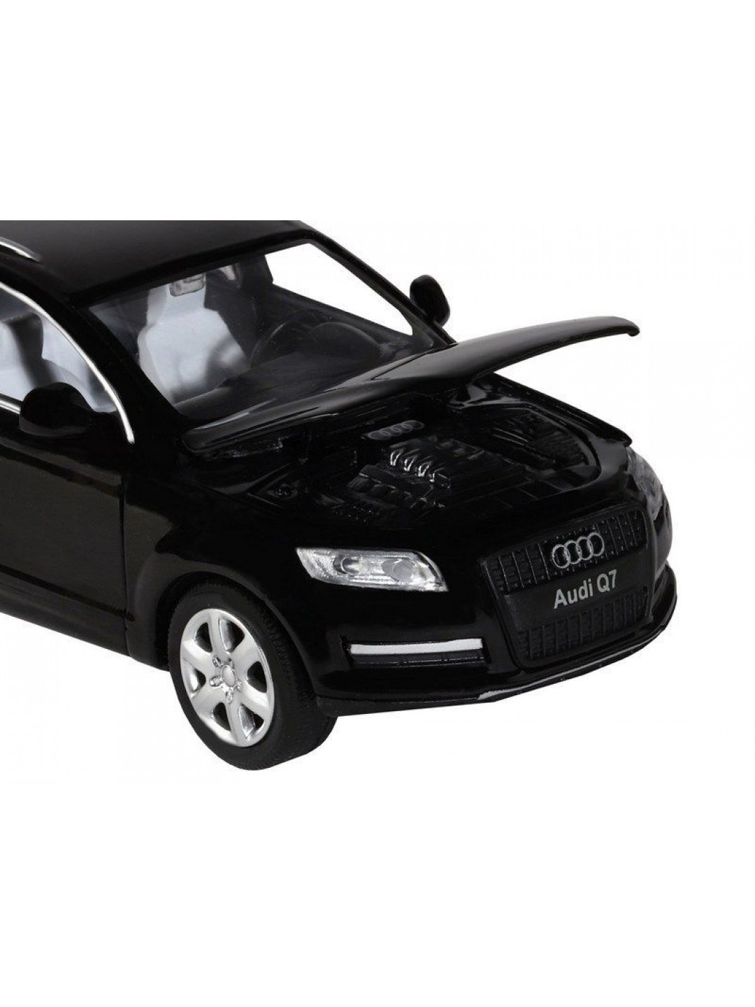 Машина "АВТОПАНОРАМА" Audi Q7, черный, 1/32, свет, звук, инерция, в/к 17,5*13,5*9 см