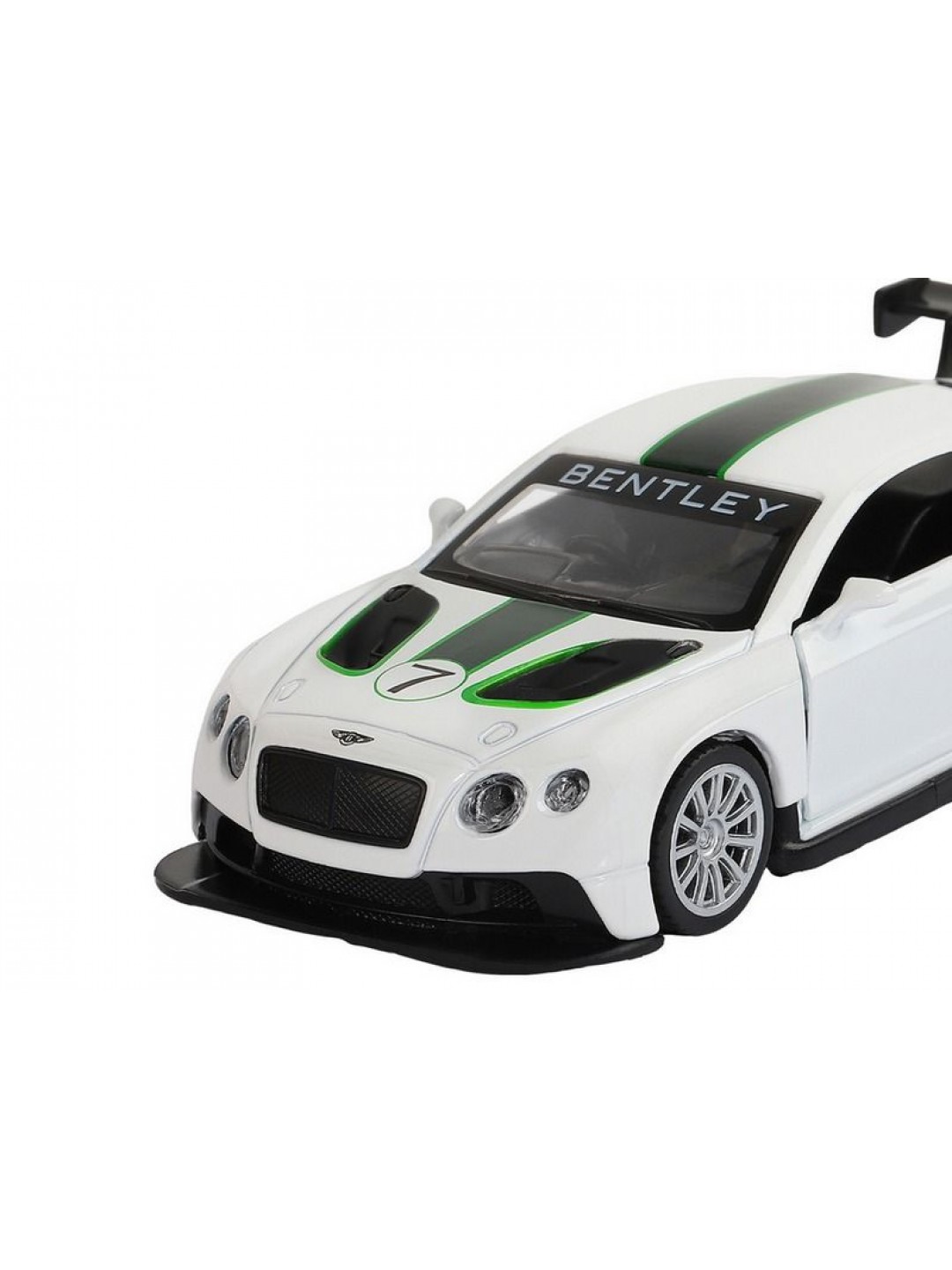 Машина "АВТОПАНОРАМА" Bentley Continental GT3, белый, 1/43, инерция, в/к 17,5*12,5*6,5 см