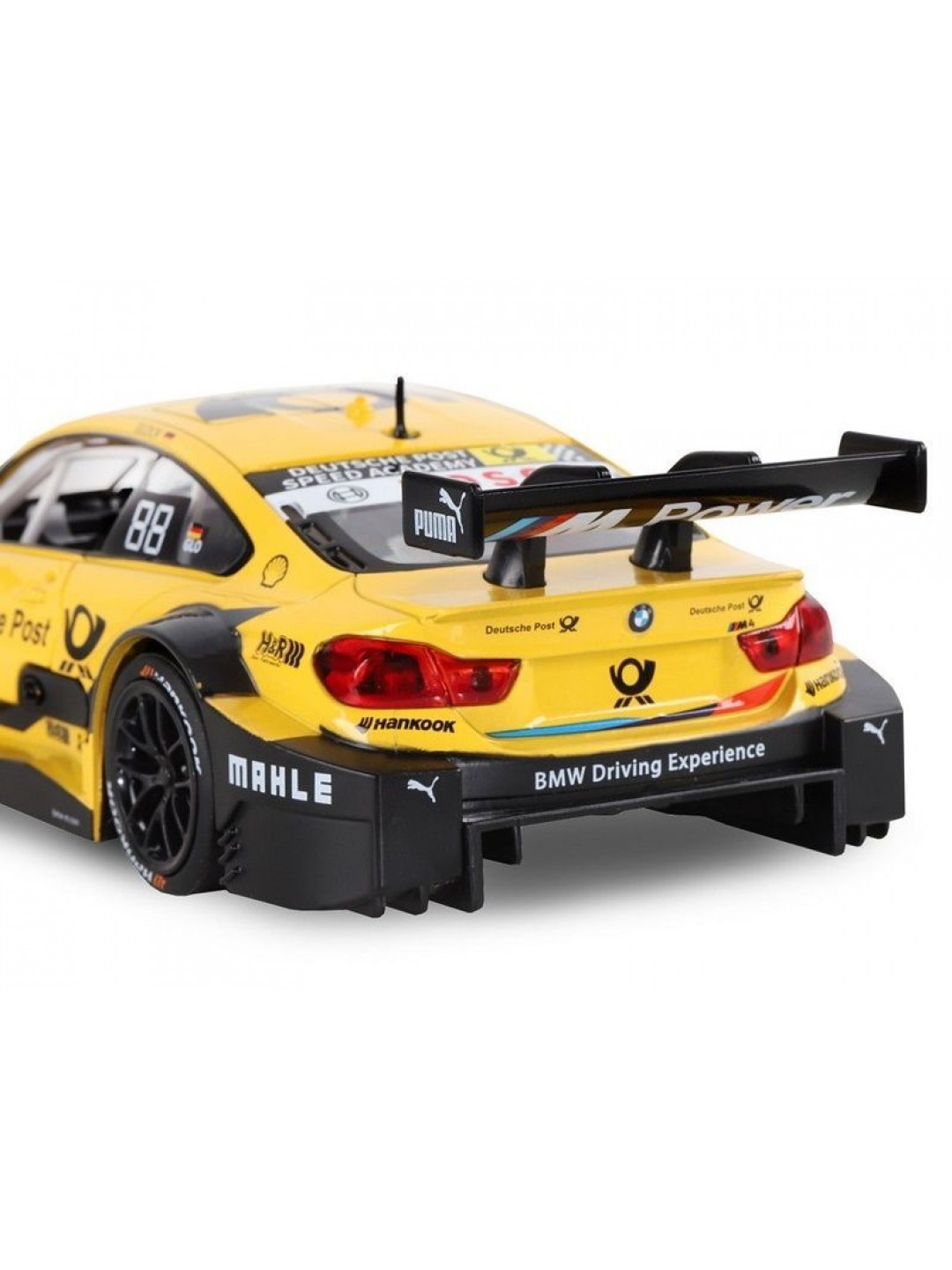 Машина "АВТОПАНОРАМА" BMW M4, желтый, 1/24, свет, звук, в/к 24,5*12,5*10,5 см